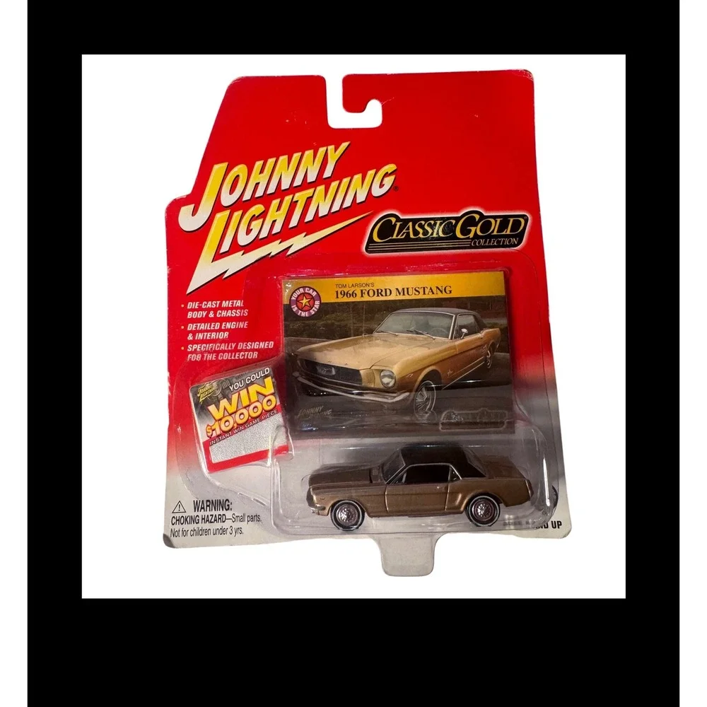 Johnny Lightning Classic Gold 1966 Ford Mustang Gold Die-Cast 404-23 Real Wheels